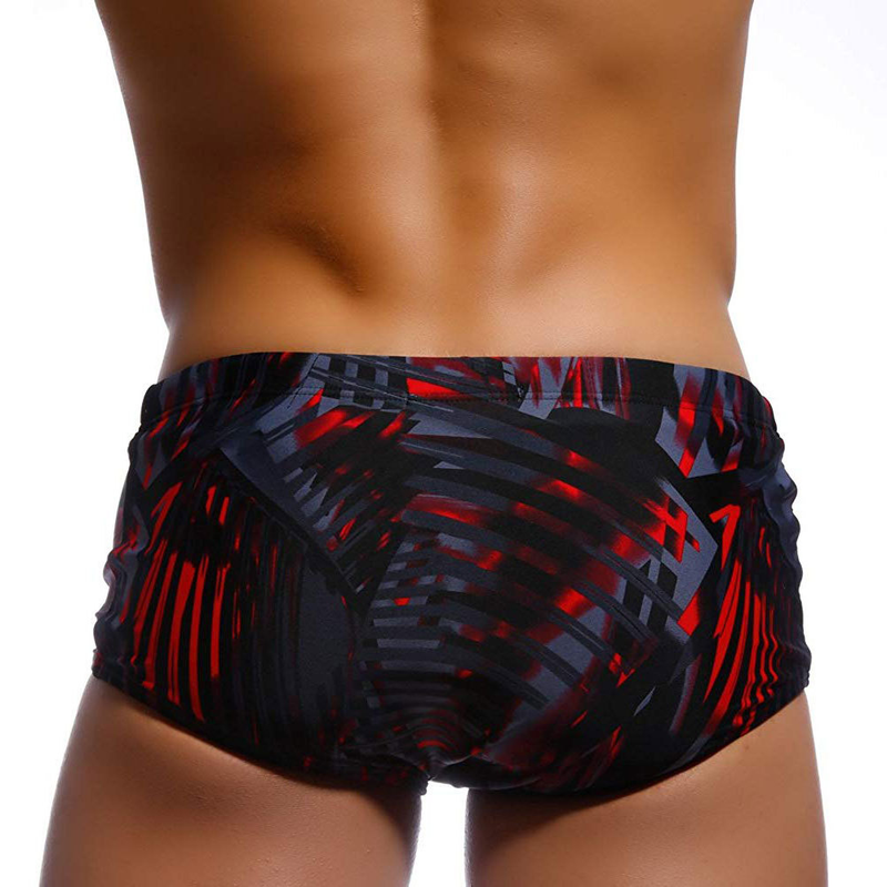 UXH Men's Black And Red Phantom Abstract Fashion Quick-Dry Hot Spring Beach Boxer Shorts For Men_voghion.com