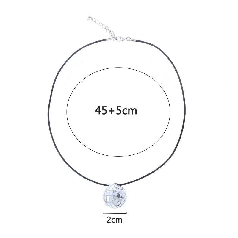 Disko koule Čelenka Náhrdelník Náramek Náušnice Retro Roztomilá Lesklá Zrcadlová Koule Čelenka 70. let Párty Tanec_voghion.com