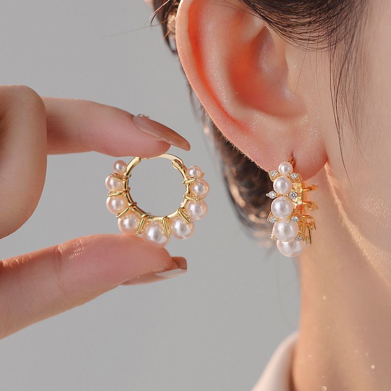 Orecchini da donna con gemme dorate e perle, design unico, orecchini eleganti di alta qualità, leggeri, di lusso, alla moda, stile minimalista, gioielli per le orecchie_voghion.com