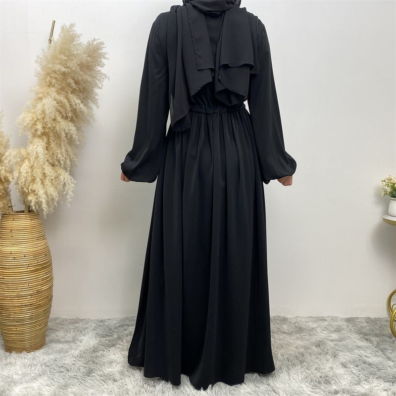 Ramazan Yeni Müslüman Gevşek Siyah Abaya Kadınlar İçin Kimono Dubai Fermuarlı Ön Bornoz Fas Uzun Elbise Jalabiyat Arap Kadın Kaftanı_voghion.com