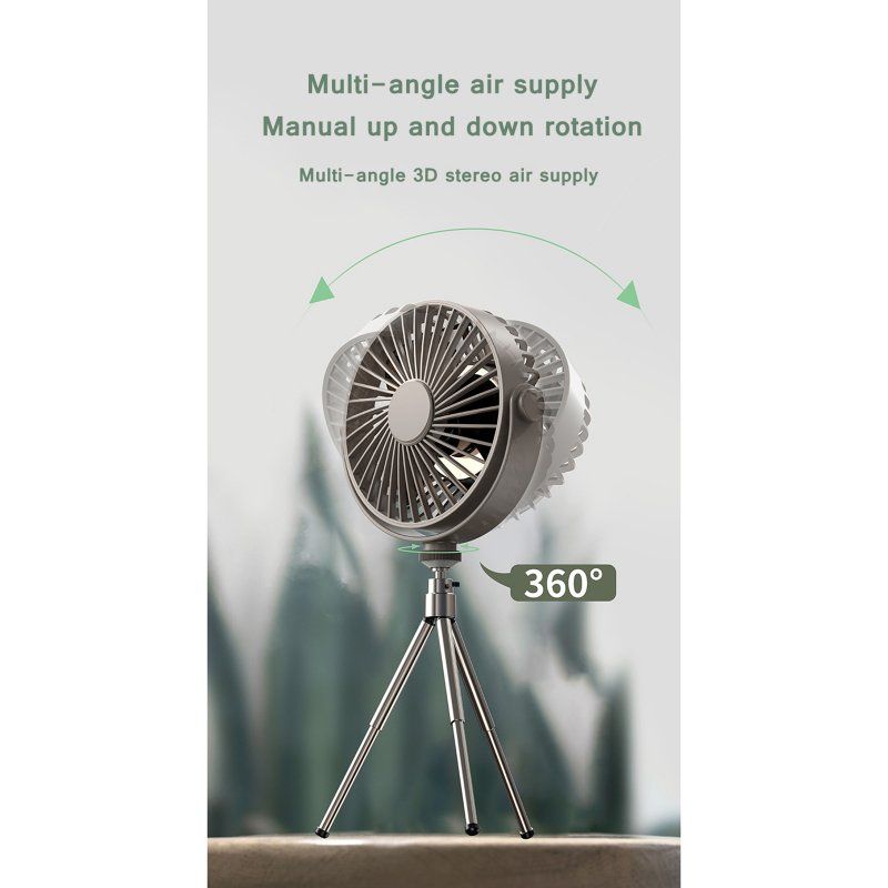 Mini ventilatore portatile con rotazione a 360 gradi, telecomando wireless a 3 velocità, raffrescatore d'aria con treppiede, nero_voghion.com