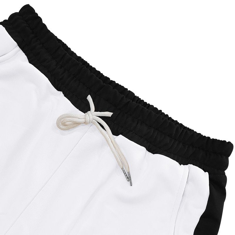 Autumn Winter American Style Men's Terry Drawstring Straight Loose Color-Block Casual Sports Sweatpants_voghion.com