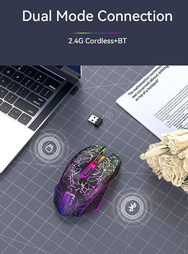 Design per ufficio wireless, mouse con ricarica dual-mode specifico per giochi, mouse per e-sport_voghion.com