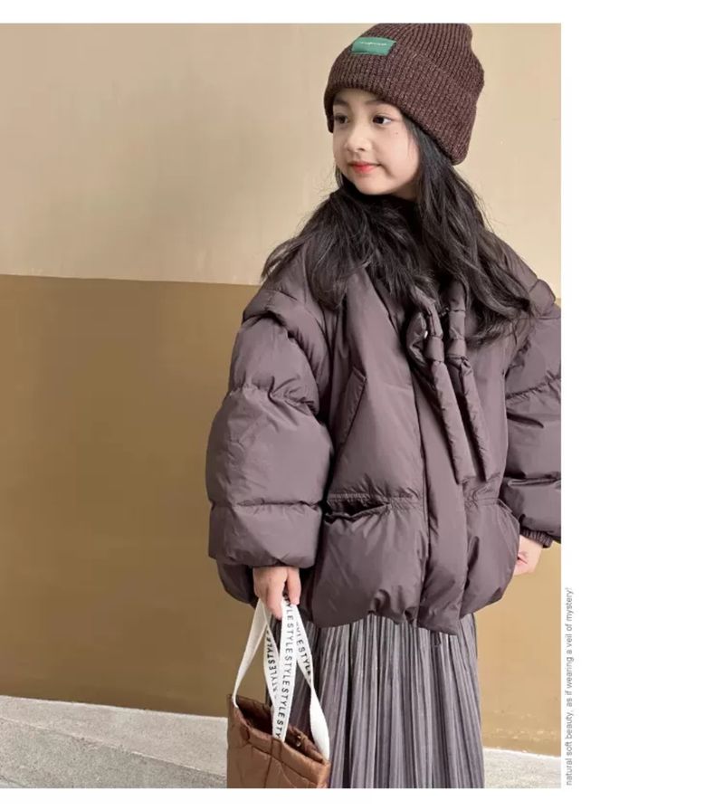 Mittelgroßer und großer Baumwollmantel für Kinder, All-Match-Baumwollmantel für kleine Mädchen, stilvolle Baumwolljacke, Wintermantel-Trend_voghion.com