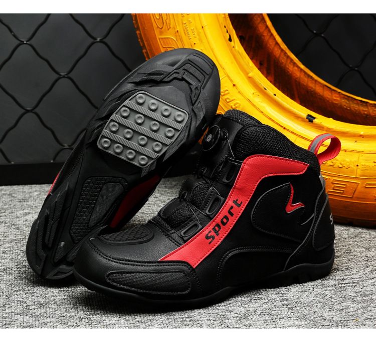 Pantofi noi de motocicletă pentru bărbați și femei, ghete de motocicletă off-road pentru patru sezoane, ghete scurte de curse, echipament de călătorie cu autoblocare pentru motociclete_voghion.com