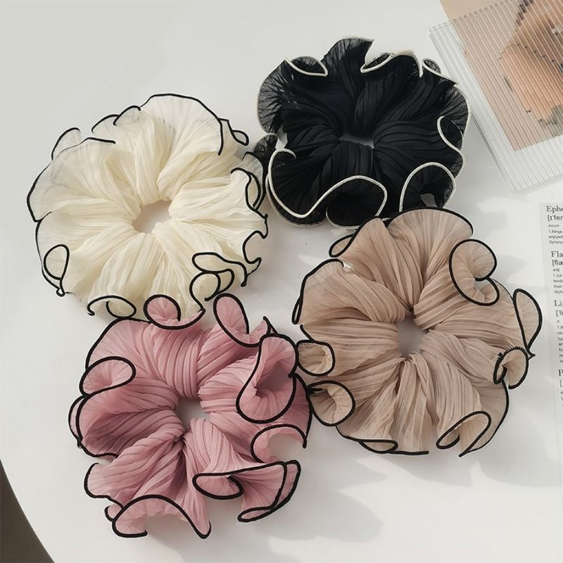 Mode High-End-Sinn für Netzwerk Promi Chiffon Spitzenkante Kratzfalten Hohe elastische Spitze koreanische Version von elegant süß_voghion.com