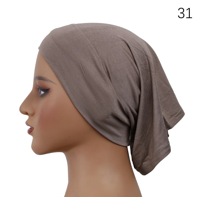Turbante de algodón mercerizado para mujer: hiyab suave de primera calidad para mujeres musulmanas_voghion.com