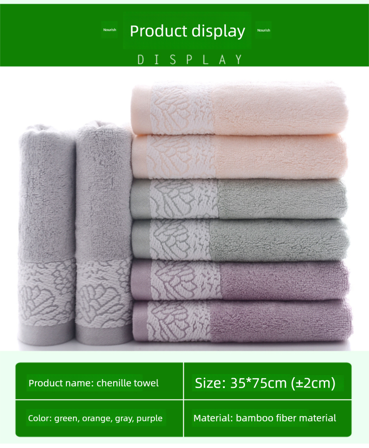 4 Towels For Washin And Bathin, Household Adult Bamboo Charcoal Fiber Face Towels, Soft, Thick, Absorbent,_voghion.com
