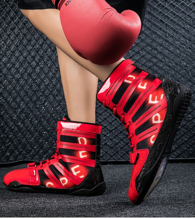 Chaussures de boxe professionnelles pour hommes, chaussures d'haltérophilie montantes, chaussures de combat, chaussures de lutte pour adultes, bottes pour filles et enfants, chaussures Sanda_voghion.com