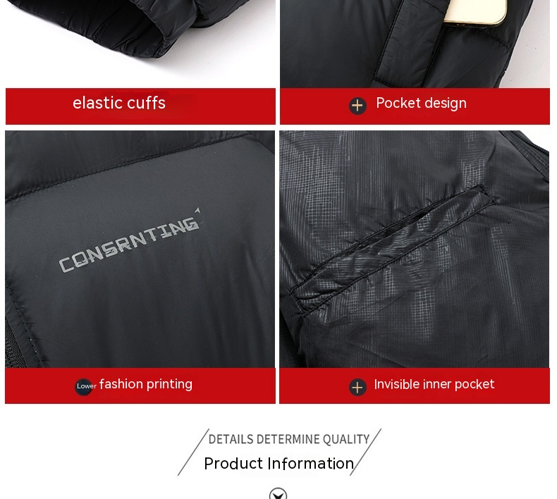 Chaqueta de algodón Ropa de invierno para hombre, nueva tendencia, fresca, resistente al viento, resistente al frío, cálida y holgada, Chaqueta de algodón con solapa de gran tamaño Ropa para hombre_voghion.com