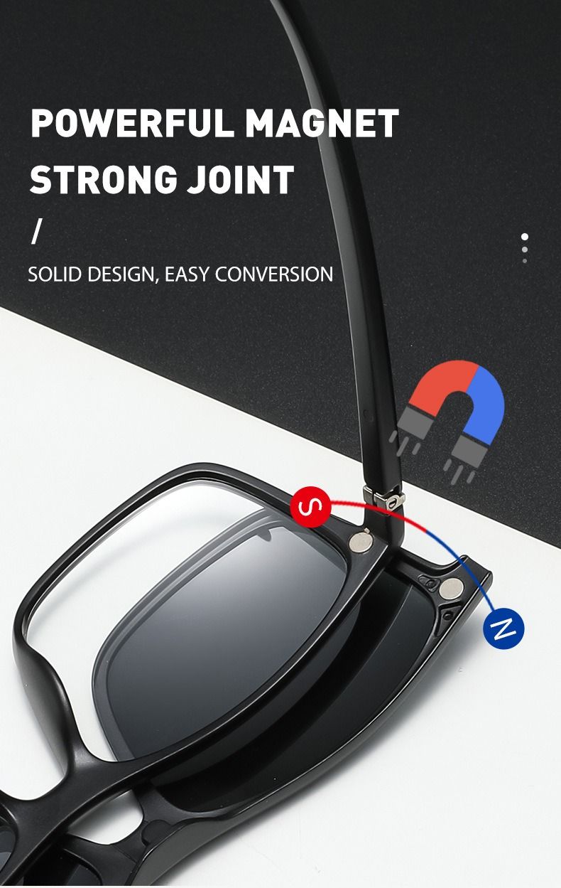 New Arrivals 6 In 1 Spectacle Frame Men Women With 5 PCS Clip On Polarized Sunglasses Magnetic Glasses Male Computer Optical 2299_voghion.com