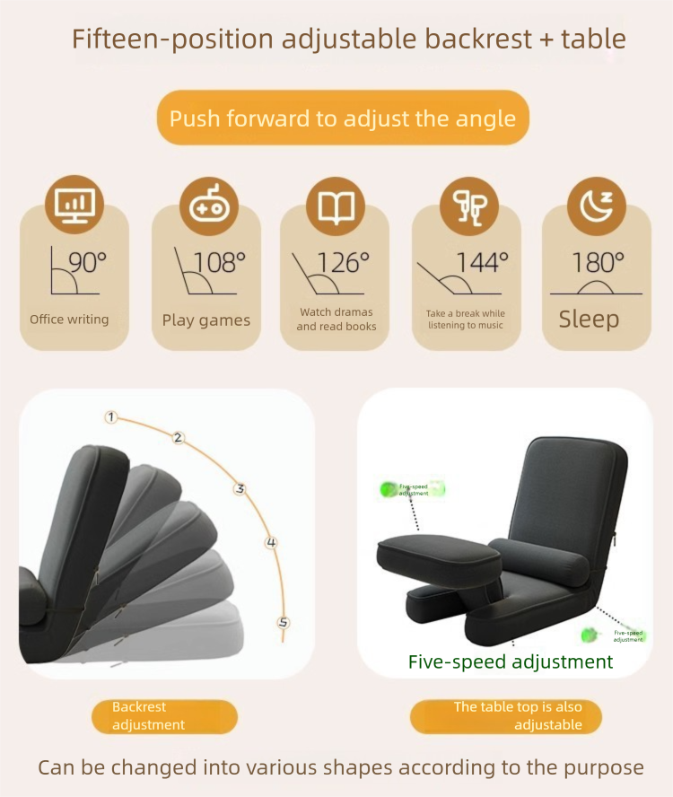 Multifunctional Lazy Sofa Tatami Ergonomic Folding Bedroom Balcony Style Backrest Chair_voghion.com