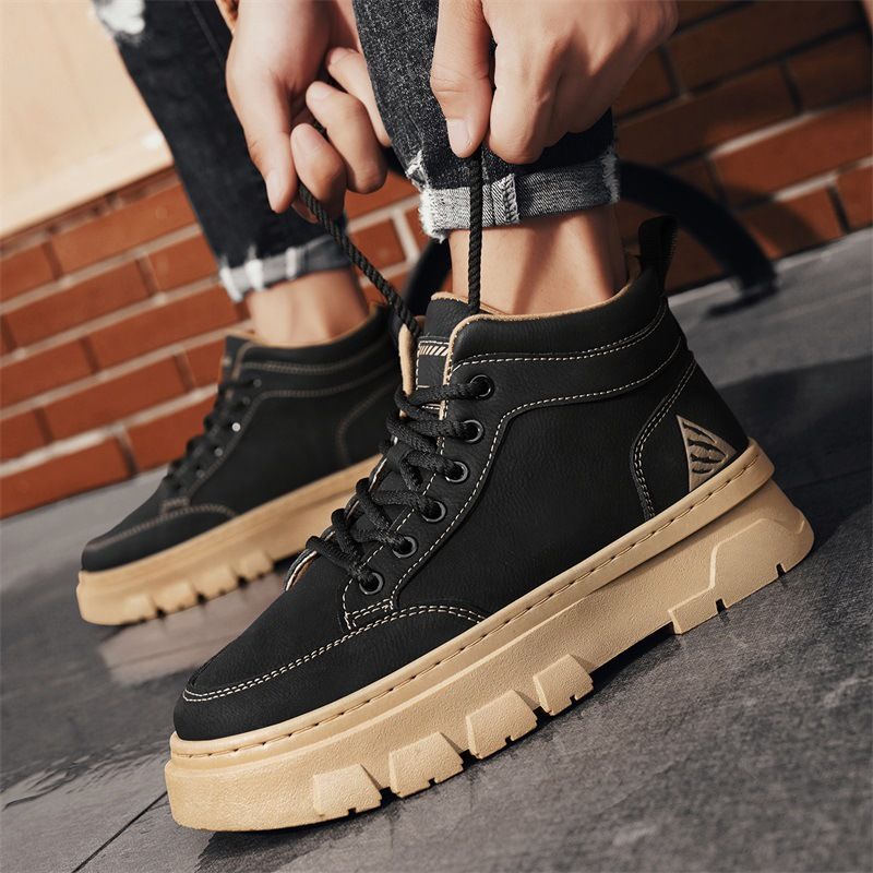 High-Top-Schuh Herbst Leder Anti-Lip Wasserdicht Britih Style Martin Herren Dick-oled Wear-reitant Casual Work_voghion.com