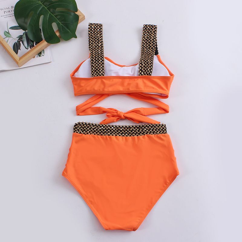 Swimsuit Women's Sexy Split Size Chest Gathering Straps Bikini High Waist Slim Plus Size_voghion.com