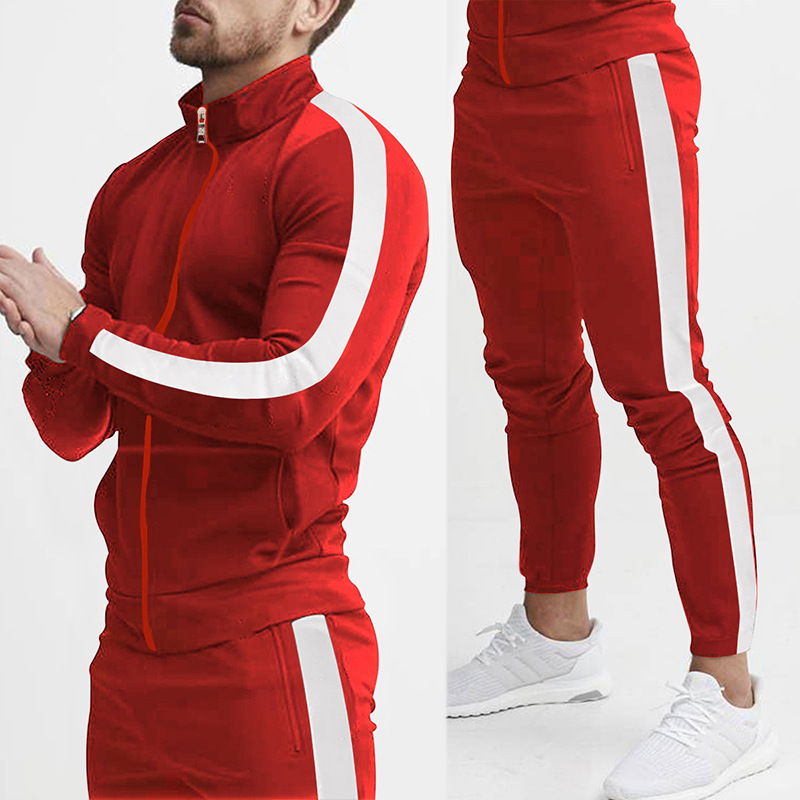 Ropa de hombre, traje deportivo informal para hombre, traje informal a juego con colores, deportes de moda con capucha_voghion.com