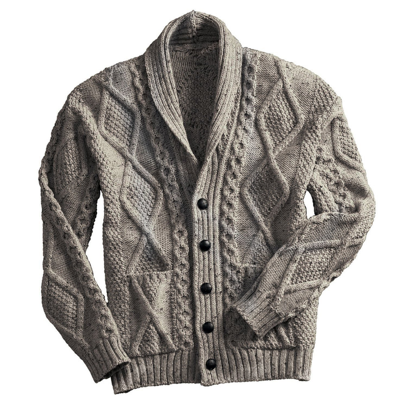 Slim-Fit-Cardigan für Herren – Langärmliger Mantel aus Acrylstrick mit offener Vorderseite, gerippter Saum, unverzichtbar für den urbanen Winter_voghion.com