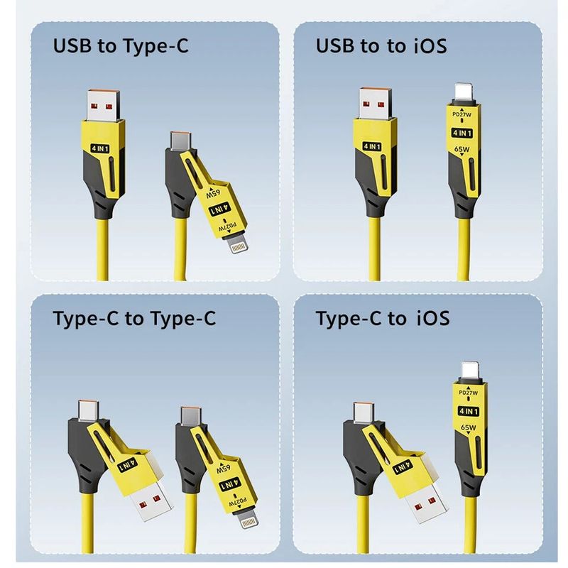 4 in 1 Multifunktions-Handy-Daten-Schnellkabel-Ladegerät iPhone Samsung-Kabel_voghion.com