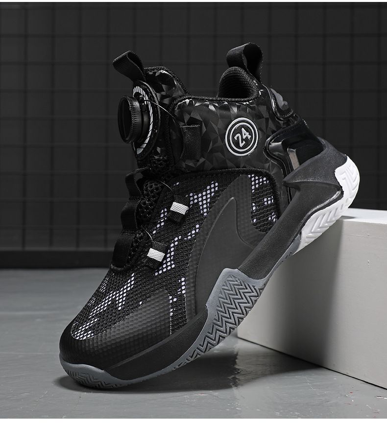 Kinderschuhe Kinder Jungen Sportschuhe Drehknopf Frühling und Herbst Jungen Schüler Laufschuhe Herbst Neue Basketballschuhe_voghion.com