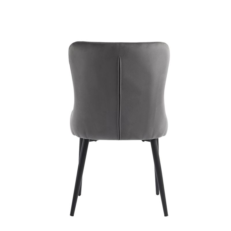 6er Set Samt Esszimmerstühle Mit Metallbeinen, Dunkelgrau_voghion.com