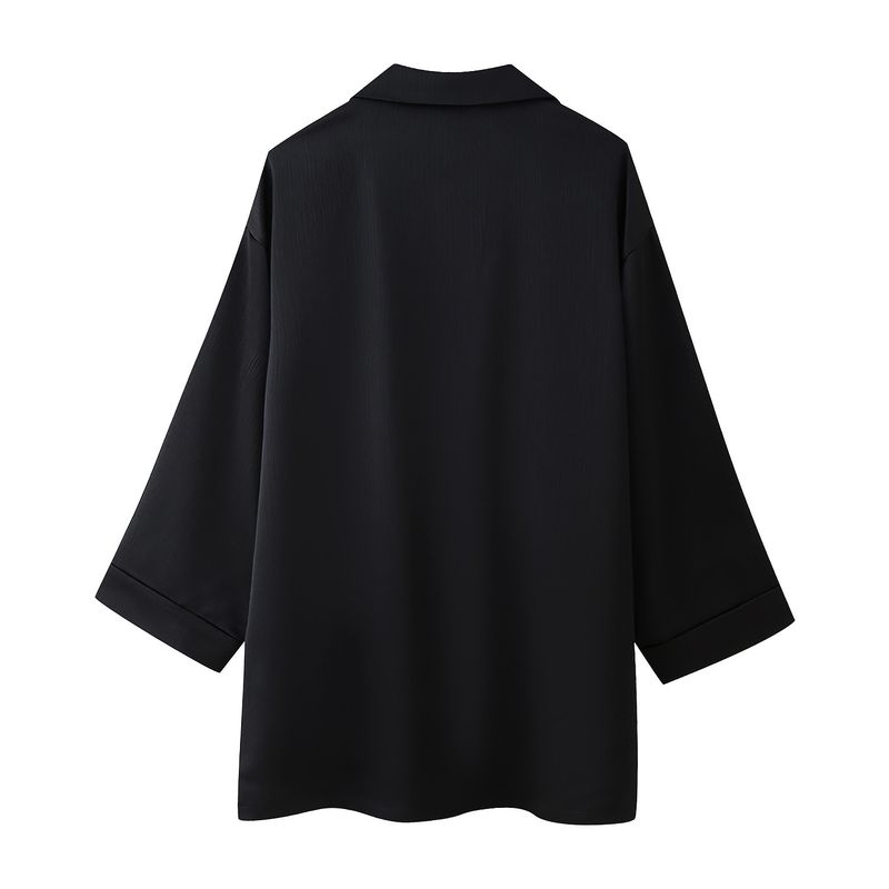Roupas femininas estilo de rua com efeito amassado, blazer trespassado, calças com efeito amassado_voghion.com