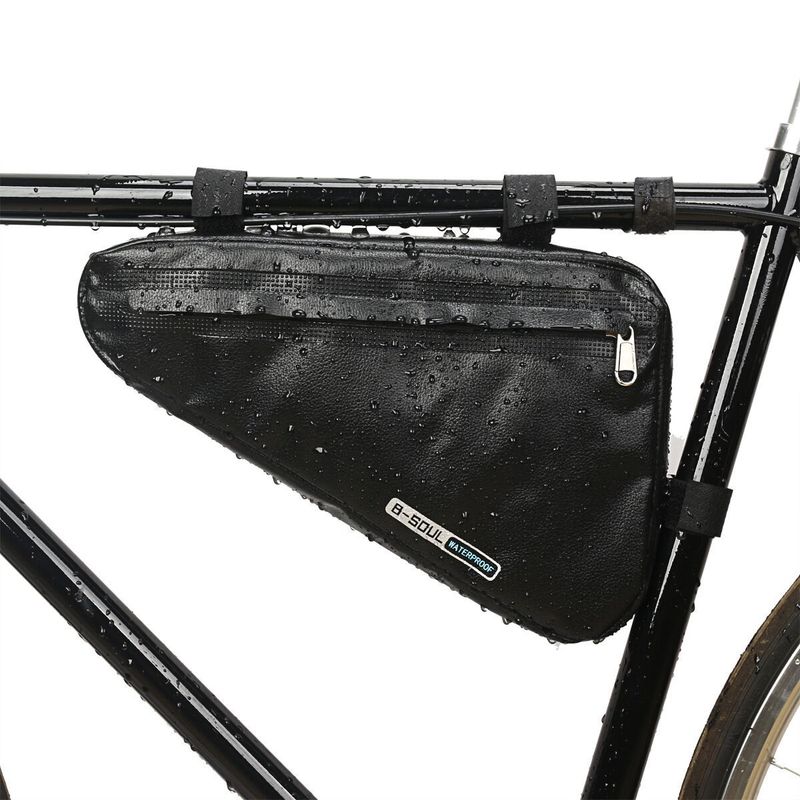 Bolsa de bicicleta com bolsa triangular de grande capacidade, bolsa de viga frontal com bolsa de selim de tubo superior totalmente à prova d'água, bolsa de armazenamento para bicicleta de estrada de montanha_voghion.com