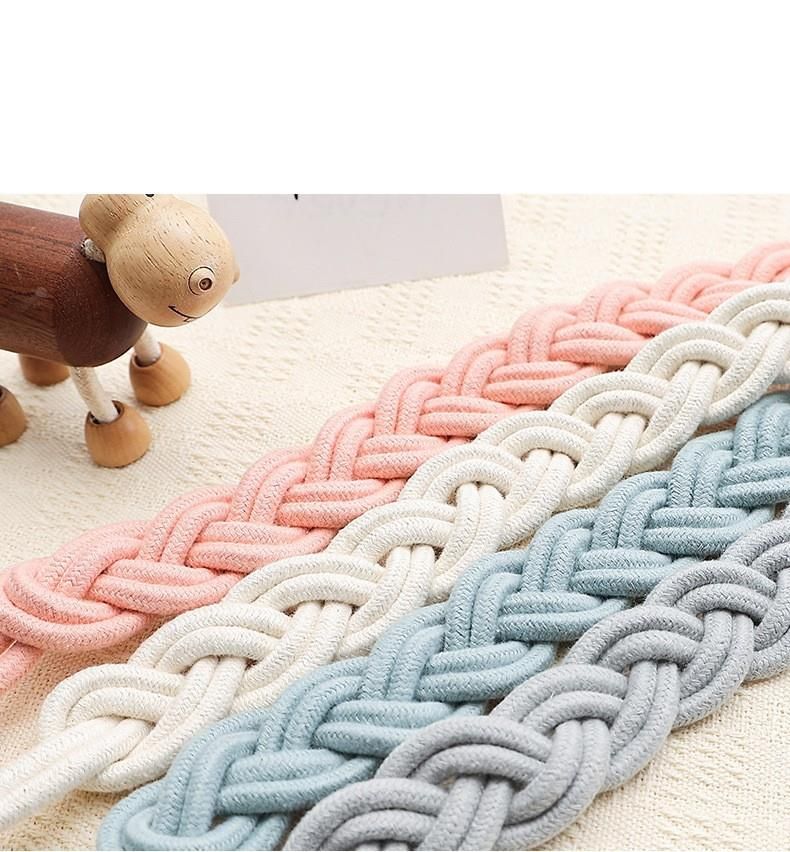 New Simple Style Natural Wood Braided Cotton Rope Curtain Tiebacks Drilling No Installation Buckle Magnetic Attachment_voghion.com