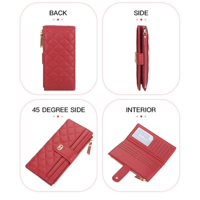 2024 lange Plaid Frauen Zipper Top Qualität Weiche PU Leder Geldbörsen Karte Halter Weibliche Geldbörse Brieftasche Für Mädchen_voghion.com