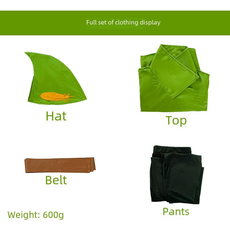 Disfraz de Peter Pan para fiesta de Halloween para niños y niñas_voghion.com