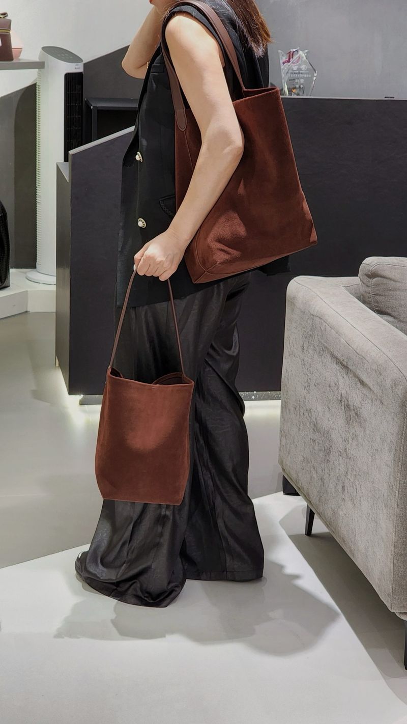 Sac à main en cuir véritable et daim pour femme, fourre-tout de grande capacité, style seau, bandoulière, style décontracté_voghion.com