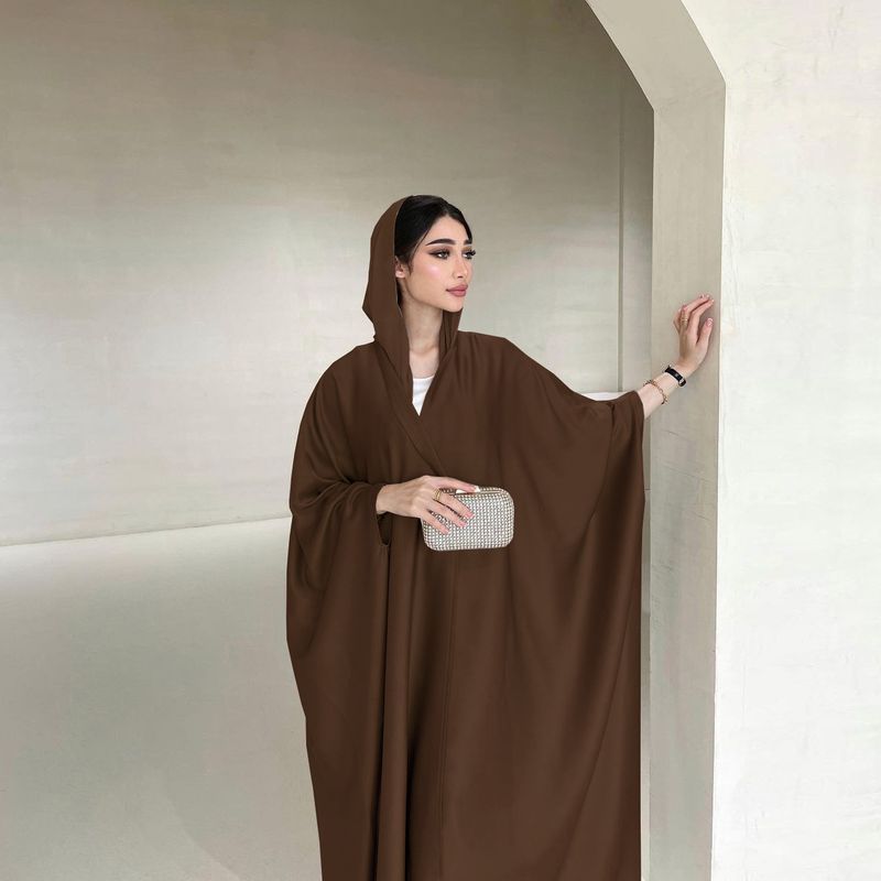 Damenbekleidung Abaya Muslim Bescheidener Mantel Mode Weich Geschmiedet Fledermausärmel Robe Damenbekleidung_voghion.com