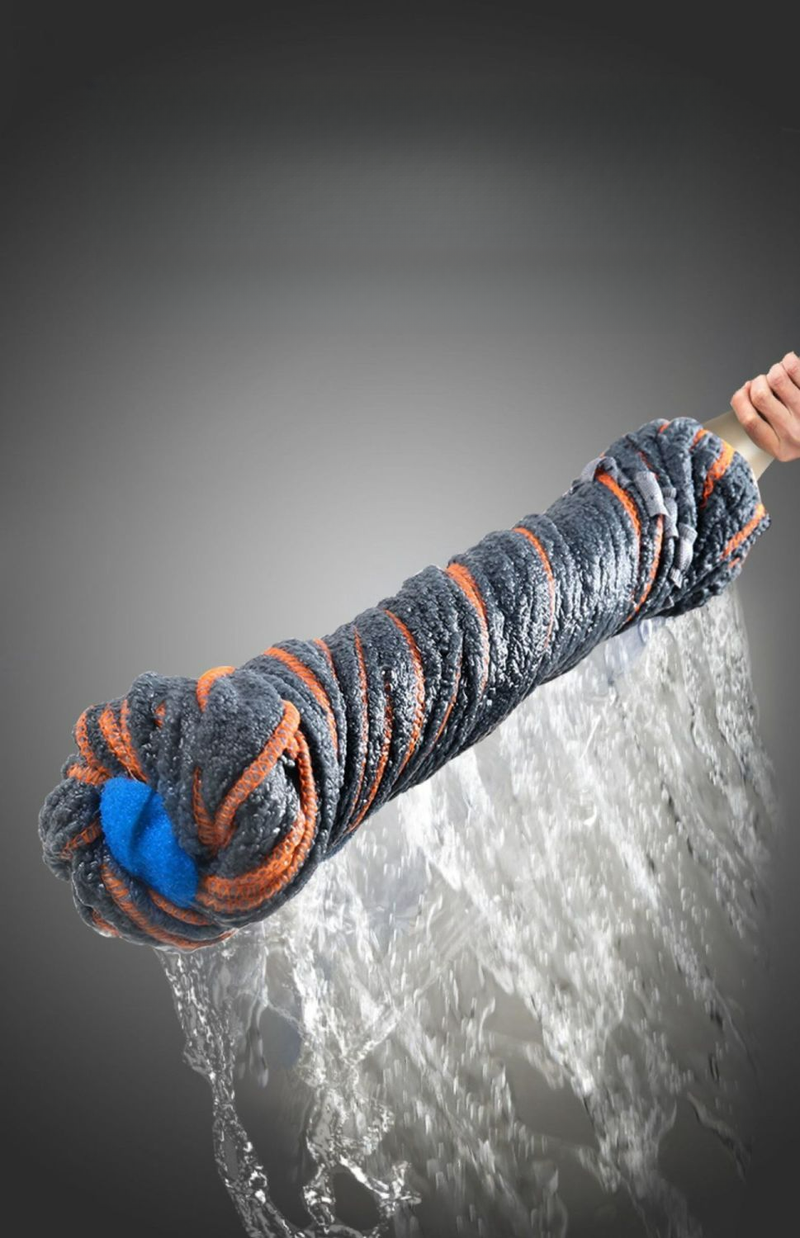 Zuiver katoenen doek, zelfwringend, handsfree, huishoudelijk, schoon in één veeg, ouderwetse, luie, nieuwe roterende vloermop_voghion.com