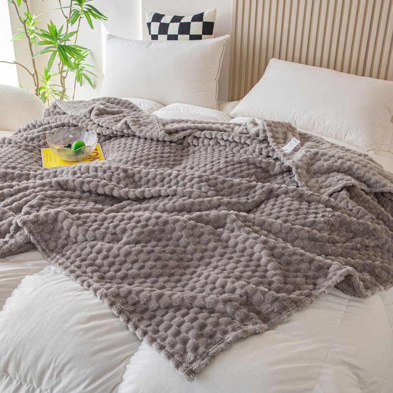 Coperta di flanella di lusso color tartaruga dorata, tinta unita, per ufficio, divano, letto, coperta regalo ultra morbida con regolazione della temperatura._voghion.com