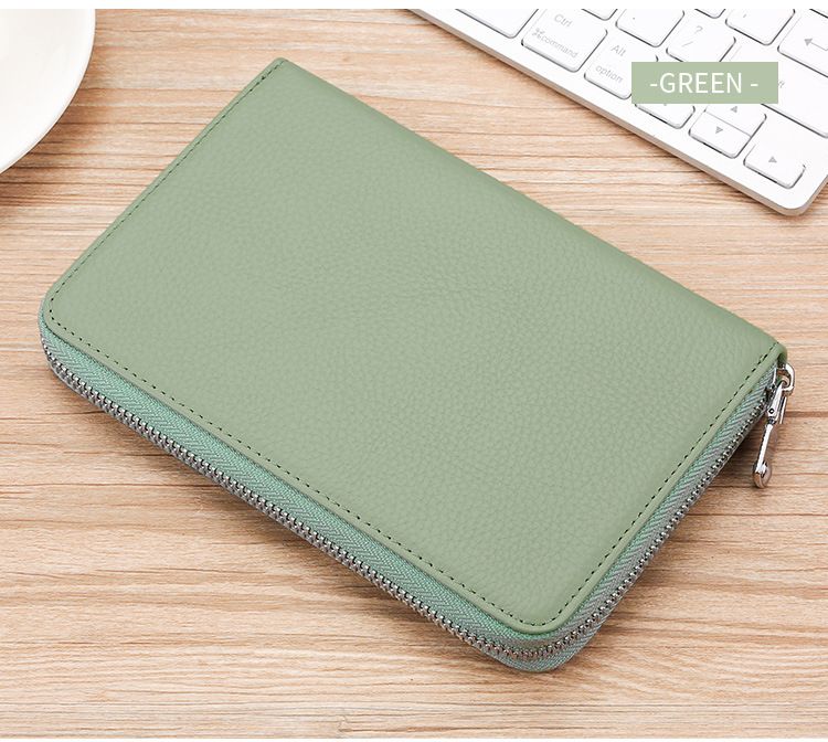 Leather Wallet Rfid Anti-magnetic Card Bag Leather Book Bag Multi-functional Wallet Long Wallet Certificate Cover_voghion.com