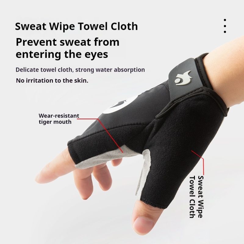 Gants de sport, gants d'entraînement et de fitness de cyclisme en plein air pour hommes, gants de cyclisme antidérapants, résistants à l'usure, absorbant la transpiration et respirants à demi-doigts_voghion.com
