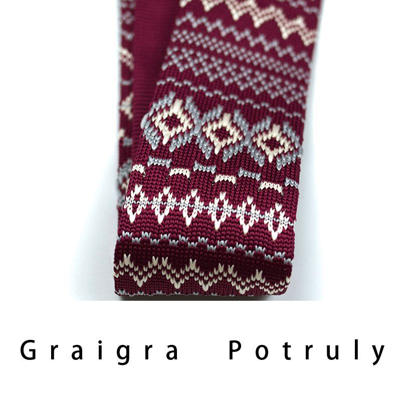 Men's Ties & Handkerchiefs style ethnic style coffee color yellow gray dark green width 6CM men's knitted tie_voghion.com