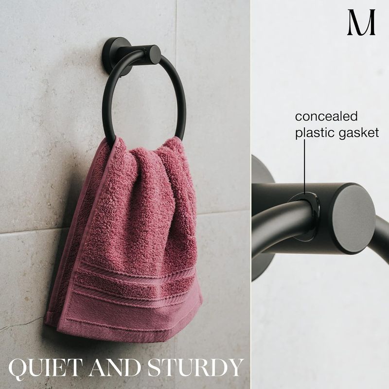MARMOLUX ACC Matte Ring SUS304 Stainless Steel Wall Mounted For Kitchen & Black Hanger Bathroom Holder - Hand Towel Rack_voghion.com