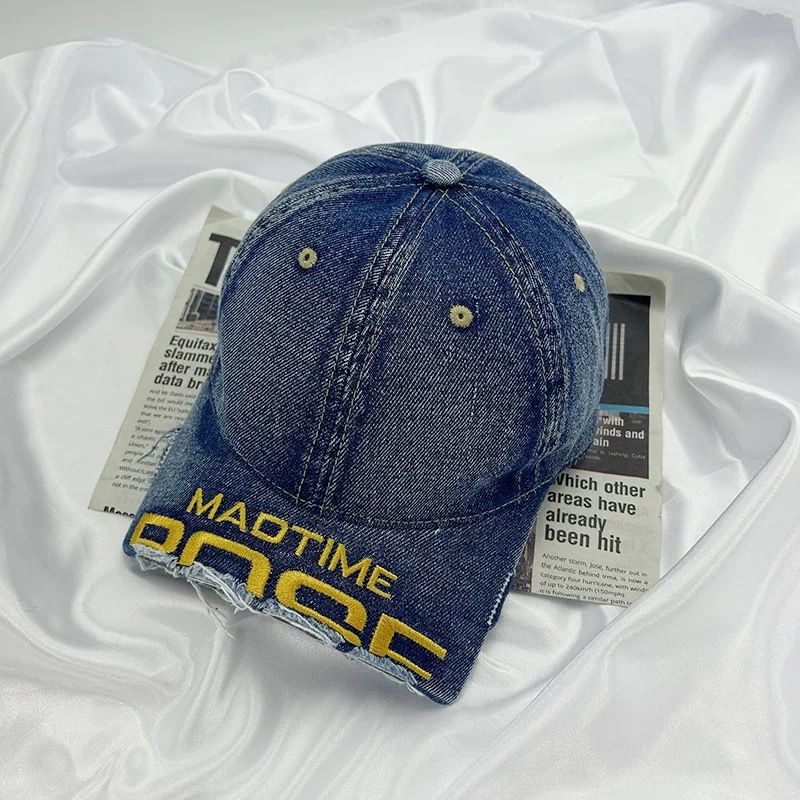 Men's Hats New Broken Brim Embroidered Edge Baseball Cap For Women All Match Washed Old Duckbill Cap For Men_voghion.com