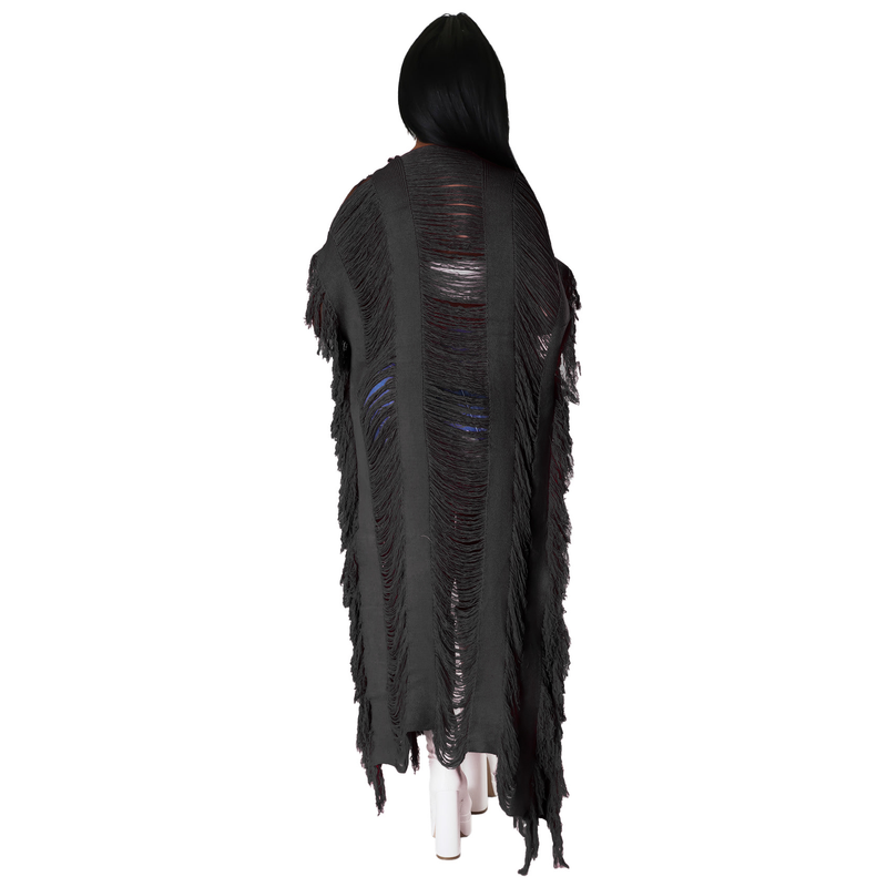 Cardigan creux à la mode pour femmes, veste tricotée avec pompon, automne et hiver_voghion.com