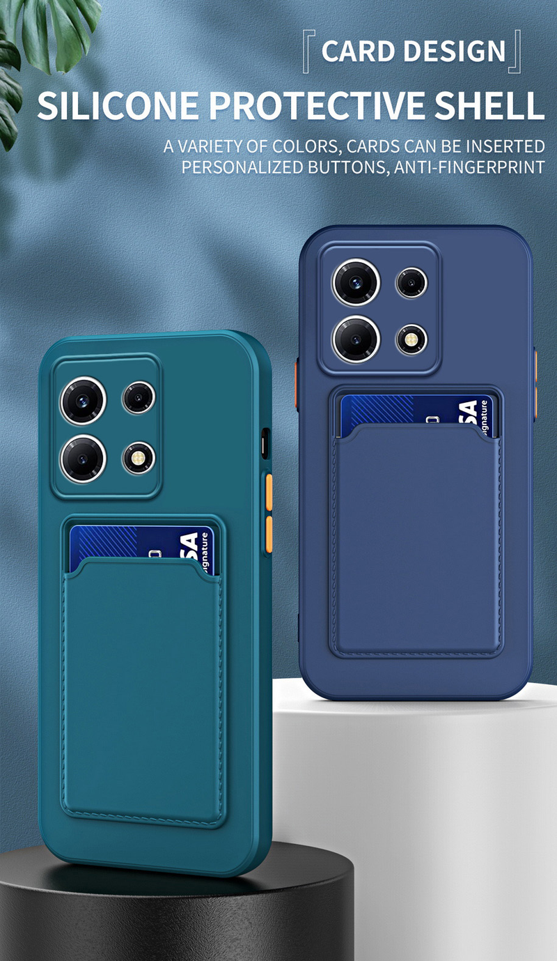 Liquid Silicone Case For INFINIX Note 30 VIP note 12 11 Pro 10 Pro Hot 20 20i 20s 11S NFC 11 10T 10S Card Pocket Slot_voghion.com