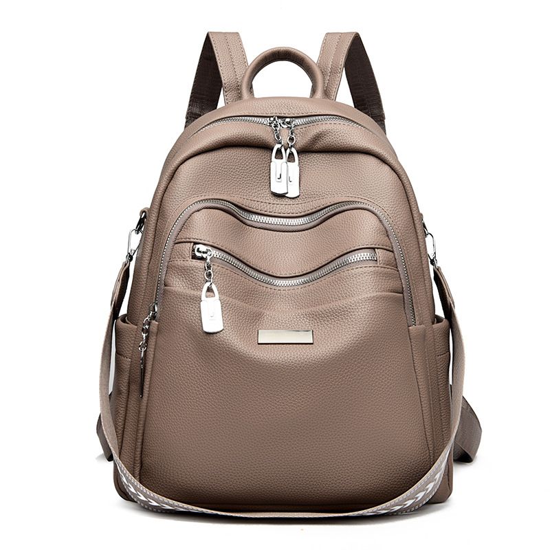 Zaino in morbida pelle testurizzata di grande capacità per donna, 2024, nuova borsa da viaggio alla moda, multifunzionale ed elegante da donna_voghion.com