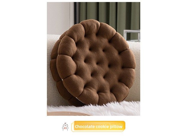 Irregular Plush Cartoon Cushion Lumbar Support Bed Headrest Fun Sandwich Biscuit Sofa Throw Round Pillow_voghion.com