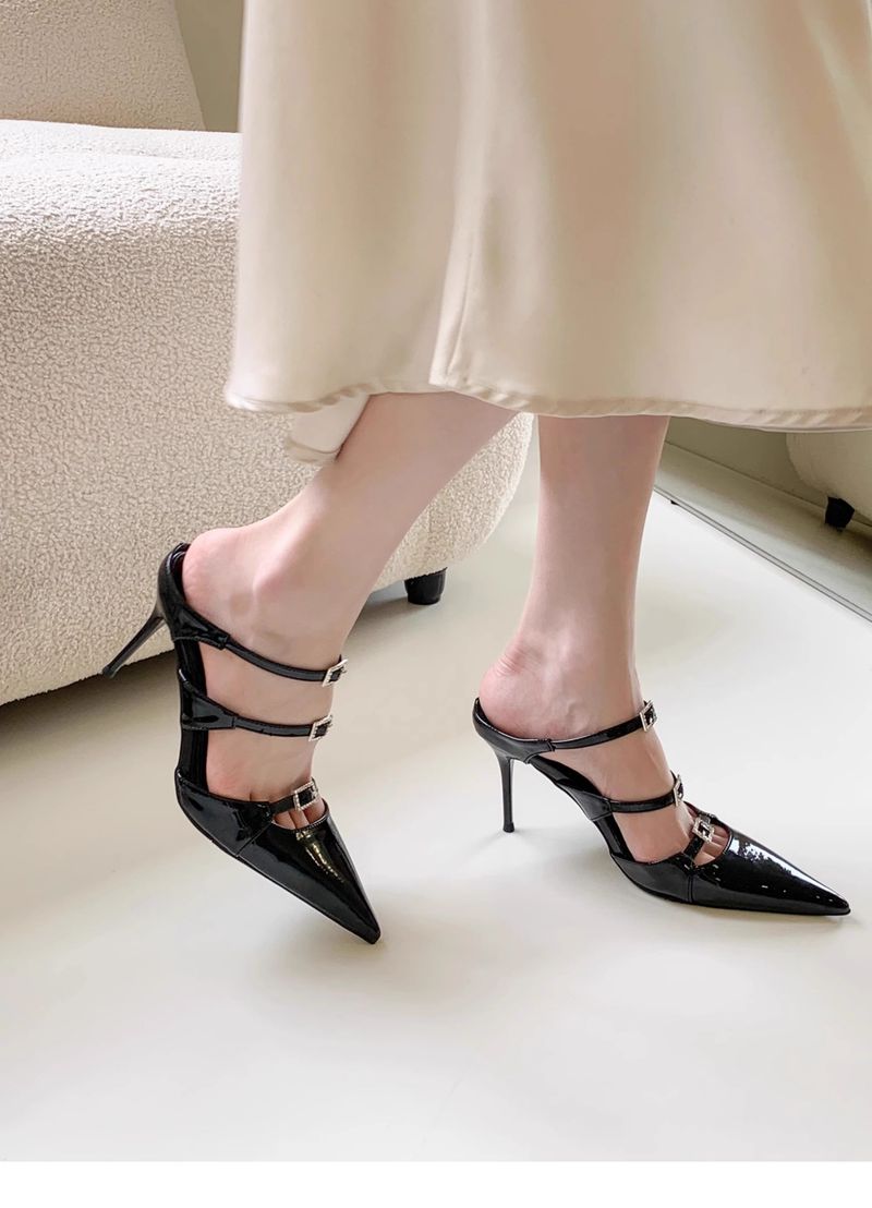 Nuove pantofole con tacco sottile Baotou senso femminile pantofole con tacco alto femminile_voghion.com