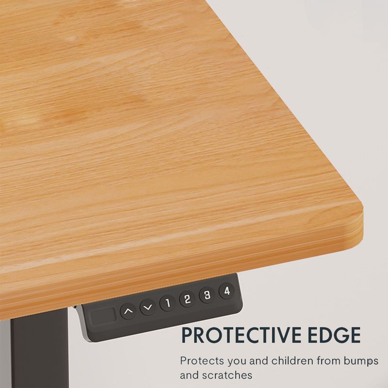 Electric Standing Desk Adjustable Height Desk Home Office Computer Workstation Sit Stand Up Desk, Dual Motor, 48 X 24 Inches (White Frame + Maple Top)_voghion.com