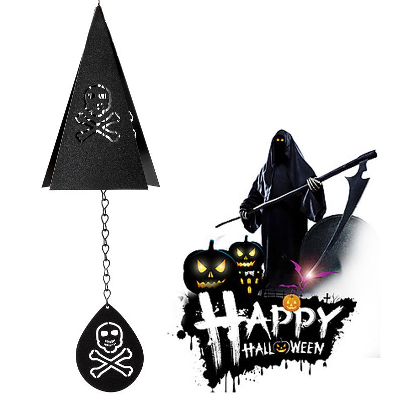 Holiday Wind Bells Wrought Iron Triangle Wind Chime Pendant Courtyard Bell Decoration European Style_voghion.com