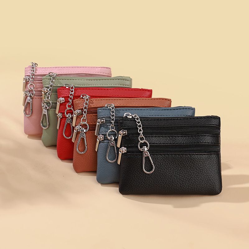 Nuovo stile 2024, portamonete multitasche con cerniera e motivo a litchi, borsa porta carte da donna appendibile_voghion.com