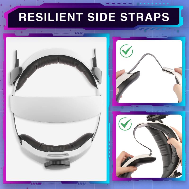 Correa para la cabeza Halo para Oculus Quest 2, ajustable, que aumenta el soporte y mejora la comodidad, accesorios Elite para Oculus Quest 2_voghion.com