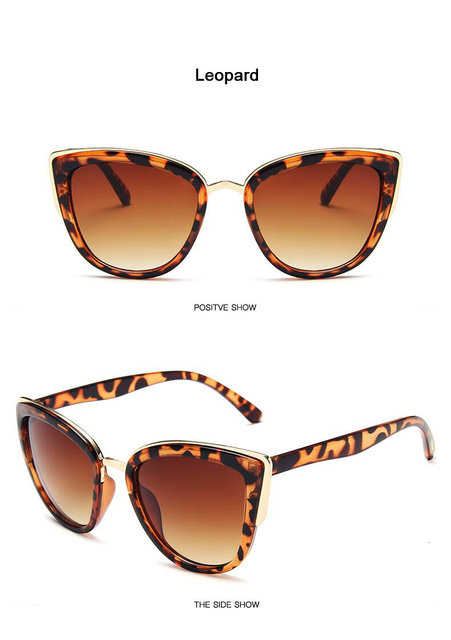 2021 Brand Vintage Cat Eye Sunglasses Woman Retro Driving Round Metal Frame Sun Glasses For Female Mirror UV400_voghion.com