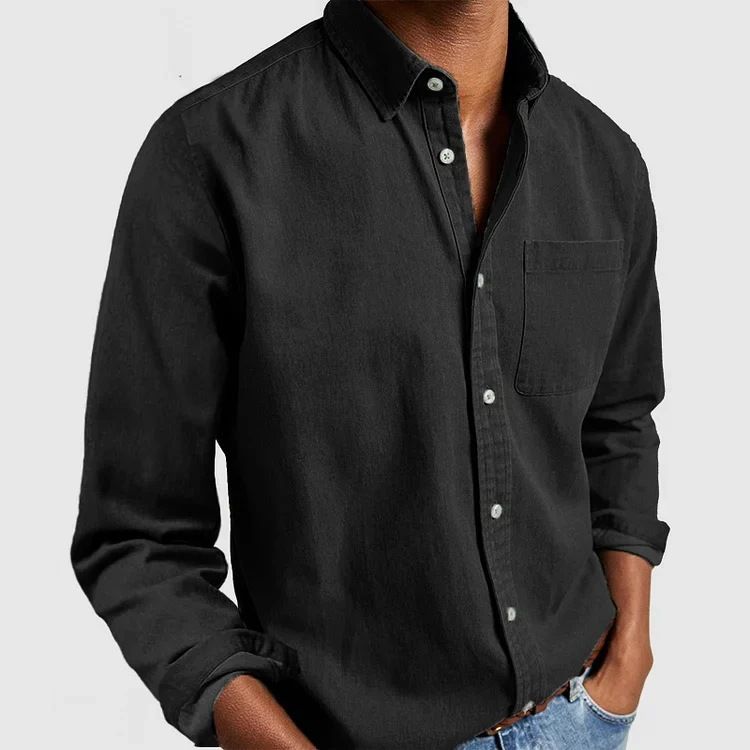 Nuova camicia da uomo a maniche lunghe con colletto rovesciato 2024_voghion.com