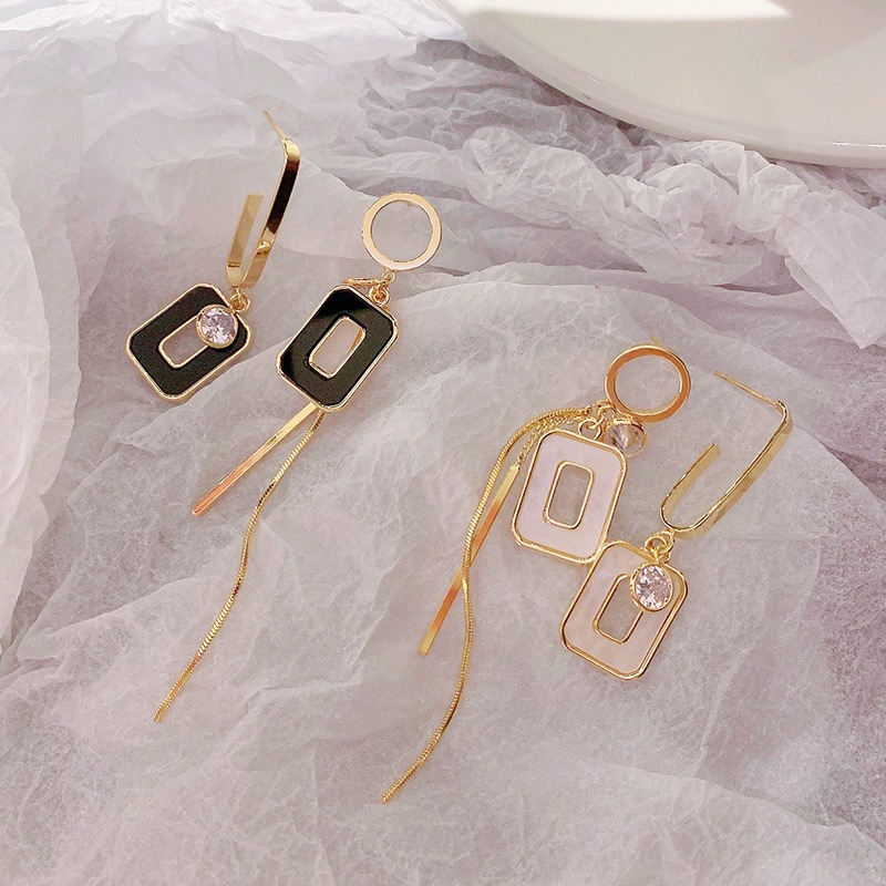 Pendientes de mujer con borlas largas que combinan con todo, estilo AB, pendientes de red con temperamento, accesorios de moda para las orejas en color rojo_voghion.com