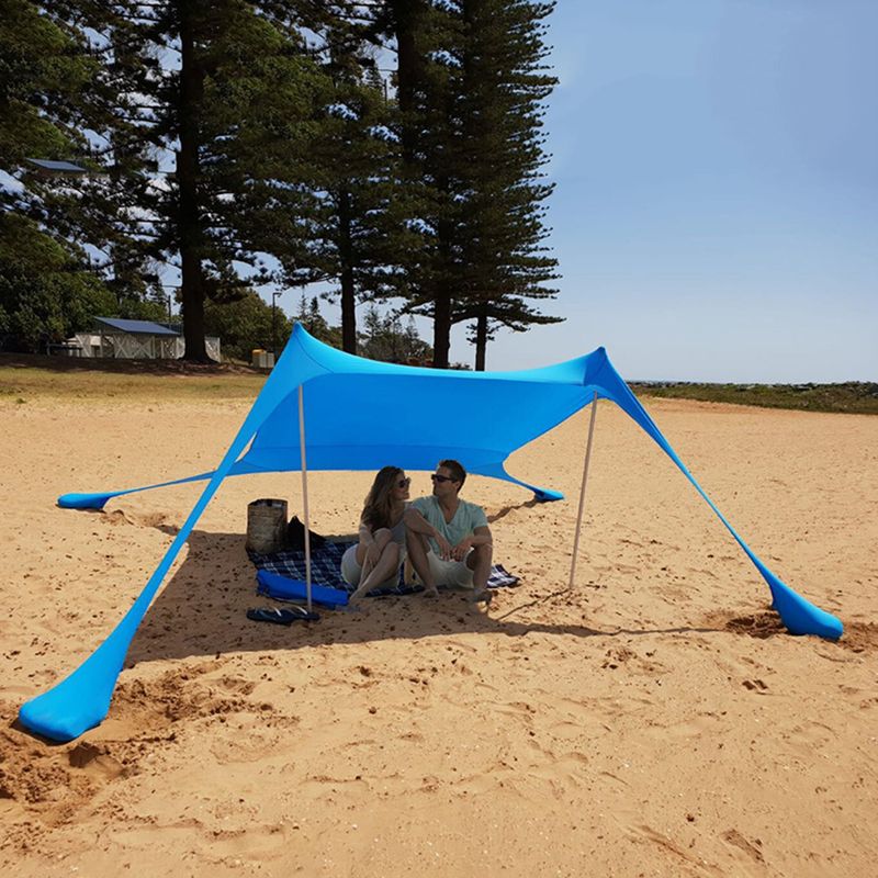 Tenda da spiaggia portatile con tettuccio in lycra - Protezione solare UV per campeggio, picnic e relax all'aperto_voghion.com